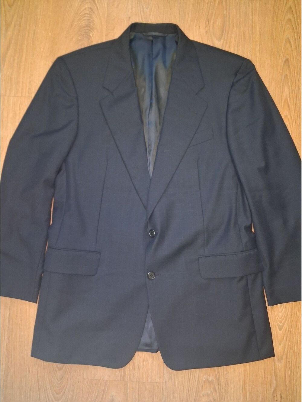Loro Piana Hickey Freeman Sport Coat 40R Navy Glen Plaid
